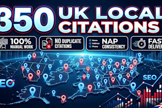 manually submit 350 UK local citations with nap consistency