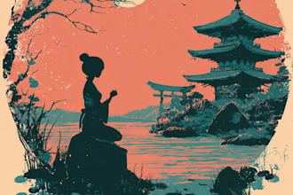 a japanese t shirt illustration