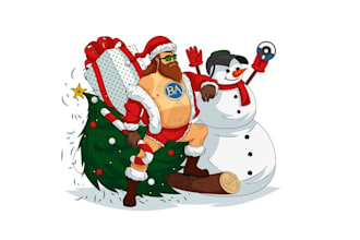 design unique benchmark christmas logo