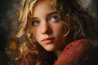 digital portrait painting, oil painting style , portrait