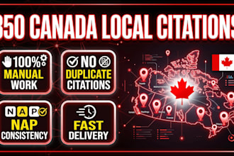 manually submit 350 canada local citations with nap consistency