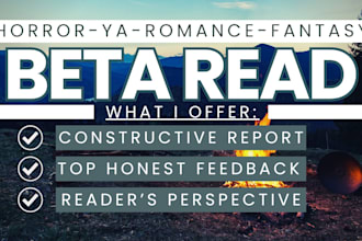 beta read horror romance ya beta reader fantasy sci fi novel critique feedback