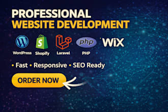 develop wordpress, PHP, joomla, wix, shopify, laravel and javascript websites
