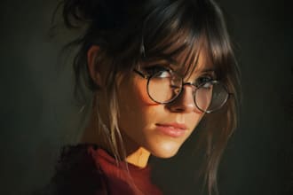 digital portrait painting, oil painting style , portrait