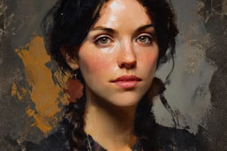 digital portrait painting, oil painting style , portrait