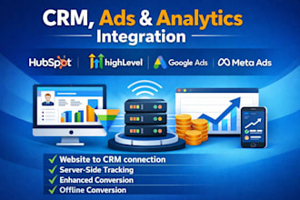 integrate CRM, ads, analytics for full funnel tracking, hubspot, gohighlevel