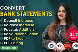 reconcile bank statement PDF to editable format