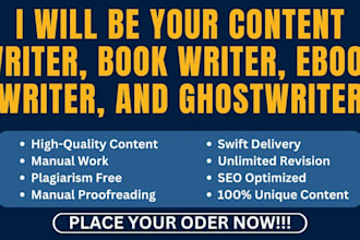 writing e books and content for you