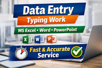 do accurate typing data entry and ms office tasks