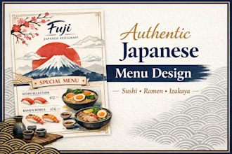 authentic japanese menu design by a native designer