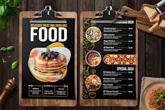 a modern restaurant menu and digital menu board