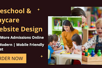 design modern preschool, daycare, childcare or kindergarten website