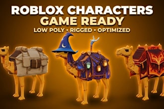 design custom roblox 3d characters, ugc and low poly models