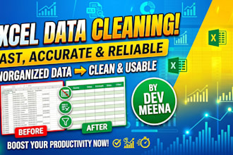 clean, format, merge, split excel data