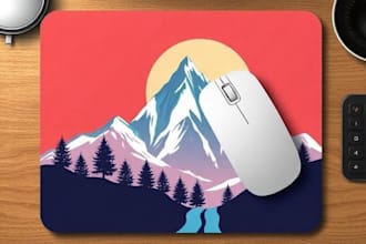 make a custom design illustration for mouse pad