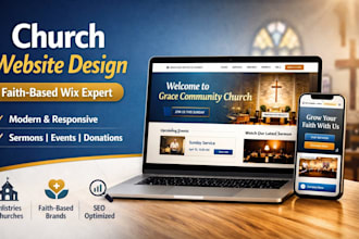 design a modern wix website for churches and faith based brands