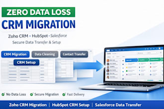 crm data migration, transfer contacts leads, hubspot zoho salesforce setup
