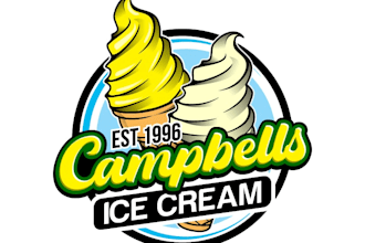 create an awesome ice cream logo with unlimited revision