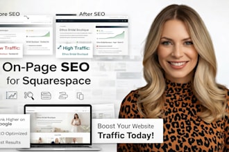 setup squarespace website seo, domain, contact form, design squarespace