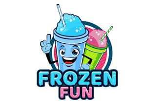 design fun urgently frozen ice logo