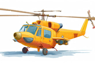 trace airplane, aircraft, helicopter into a vector cartoon