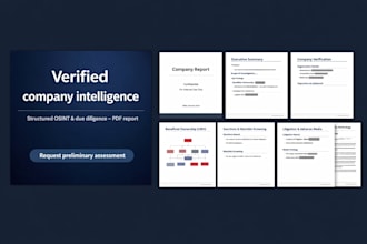 provide professional due diligence and corporate osint research