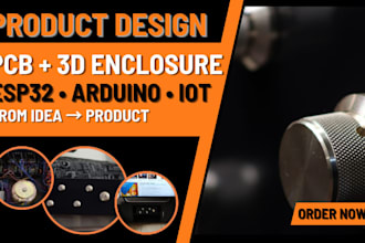 design pcb layout schematic and 3d enclosure for esp32 arduino iot