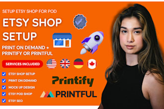 set up your etsy print on demand store with printify or printful integration