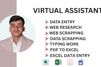be your virtual assistant for data entry, web research and admin tasks