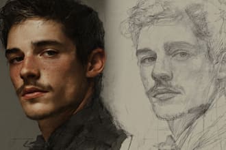 create realistic digital portrait illustration