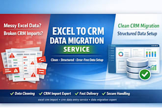 excel to crm data migration data entry clean import bulk data formatting service