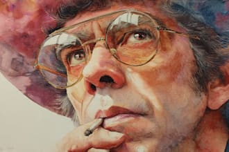 paint a portrait in traditional watercolor technique
