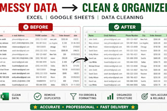 clean and fix messy excel or google sheets data fast