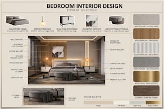 do bedroom interior design and 3d rendering