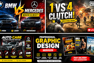 design viral high CTR youtube thumbnails for car edits and gaming