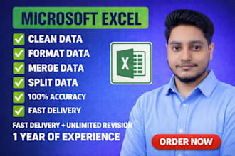 clean data in excel, merge, format, split excel data