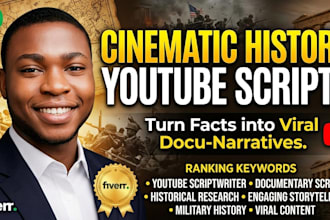 write engaging youtube history scripts and documentary screenplays