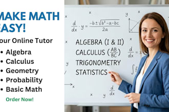 be your expert math tutor for algebra and calculus