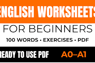 create beginner english vocabulary worksheets and exercises