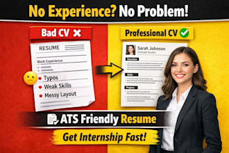create ats resume for freshers, students and internship jobs