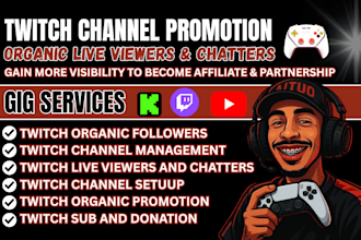 promote your twitch live stream to organic real viewers and chatters