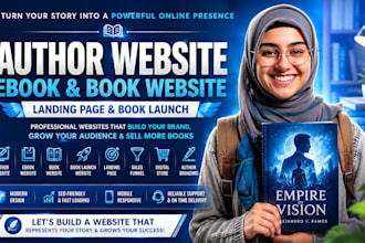 build author website, ebook website, book website, landing page, book launch