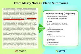 summarize your pdf lecture notes or documents professionally