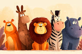 custom animal cartoon illustration
