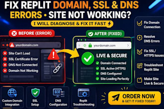 fix replit domain issues SSL ds errors resolve site app