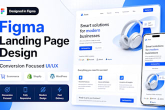 do landing page design in figma, ui ux design, web design