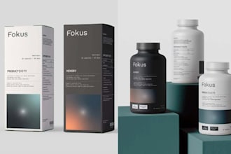 packaging box design, supplement product packaging and label design