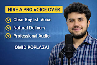 record a clear and professional english voice over