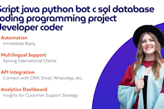 script java python bot c sql database coding programming project developer coder