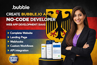 create bubble io app nocode developer web app development api integration saas